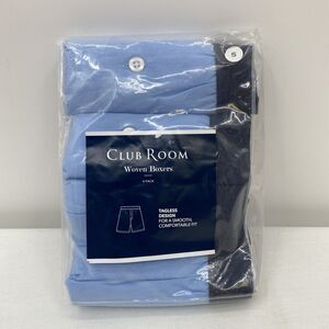 $40 Club Room Men's Blue Woven Cotton Tagless 4-Pack Underwear Boxer Size S